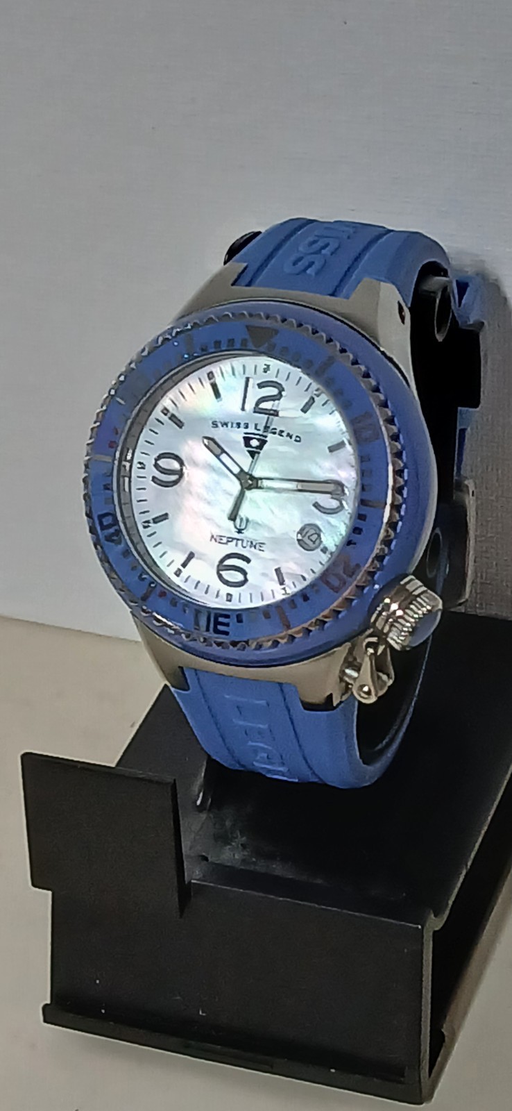 Swiss Legend Neptune Dive Watch Blue Ceramic Mother of Pearl Face