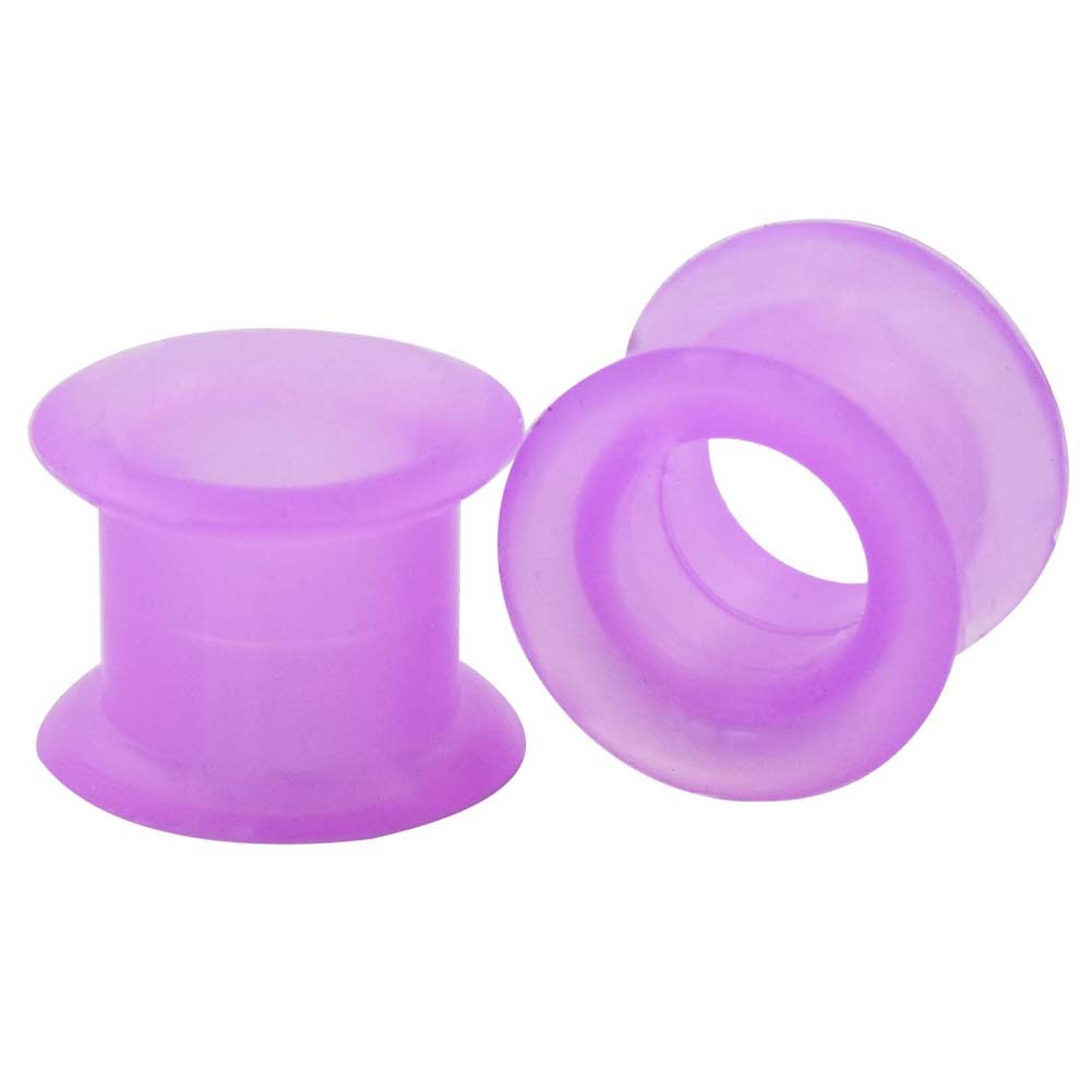 Pair Ultra Soft Silicone Ear Skin Flesh Tunnels Plugs Gauges Earskin Earlets