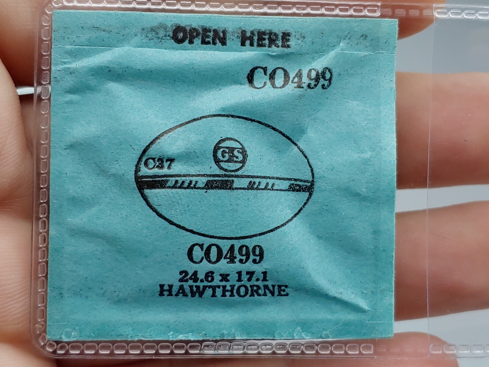 Germanow-Simon Mach (GS) CO499 Watch Crystal 24.6×17.1 NOS Part Hawthorne Glass