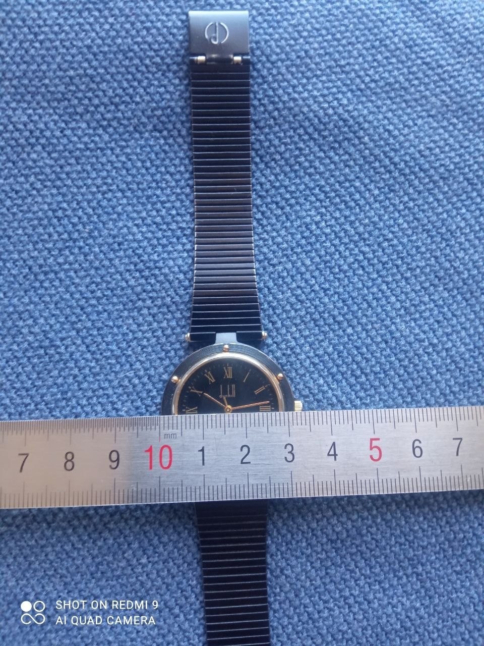 Rare Vintage Dunhill Watch Quartz Two Tone Gold & Black Dial Unisex 32 cm