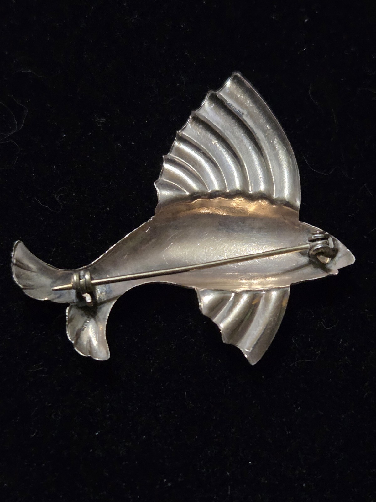 Sterling Silver 1930s Art Deco Flying Fish Cute Marked Sterling As Pictured