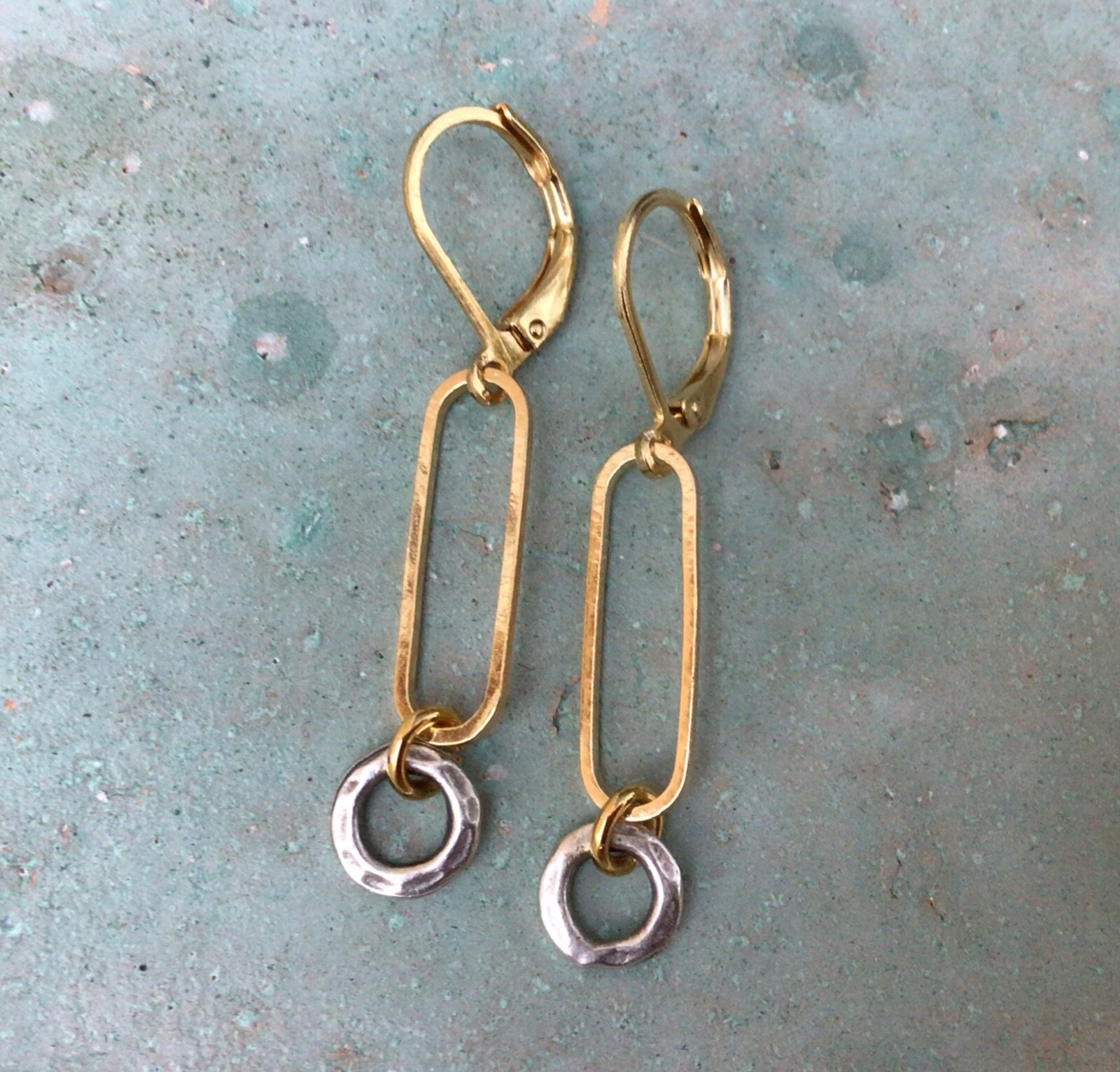 NEW HANDCRAFTED SUNDANCE CHARM LINK EARRINGS HANDMADE ARTISAN JEWELRY
