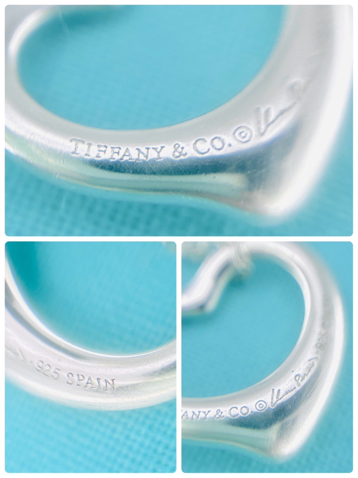 Tiffany & Co. Small Open Heart Pendant Necklace Elsa Peretti Sterling Silver925