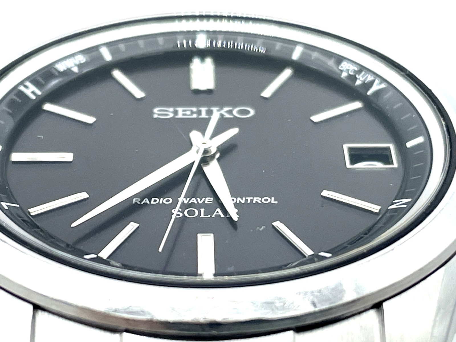 SEIKO Radio Wave Control Solar Men’s Watch Band size 6.7in Black Dial 7B24-0BN0