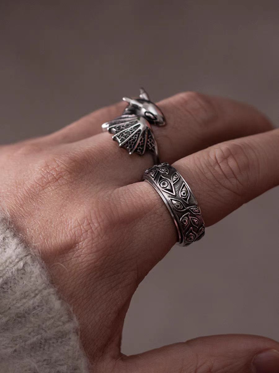 NIGHT WORKS Demon type sukuna eyes ring Rotatable no fading personality trend