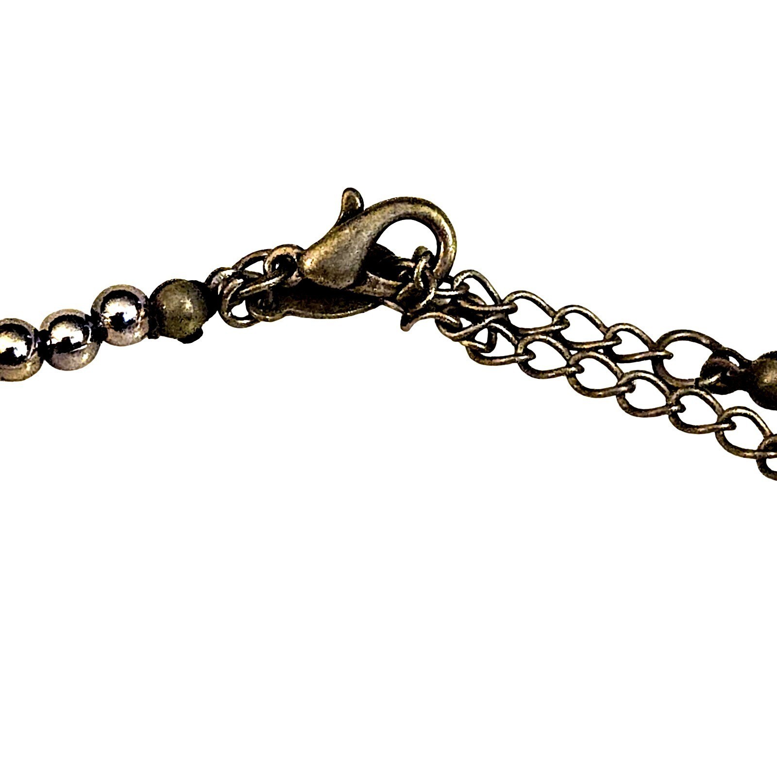 Premier Designs SABLE Antiqued Silver Tone & Black Beaded 16″ Necklace