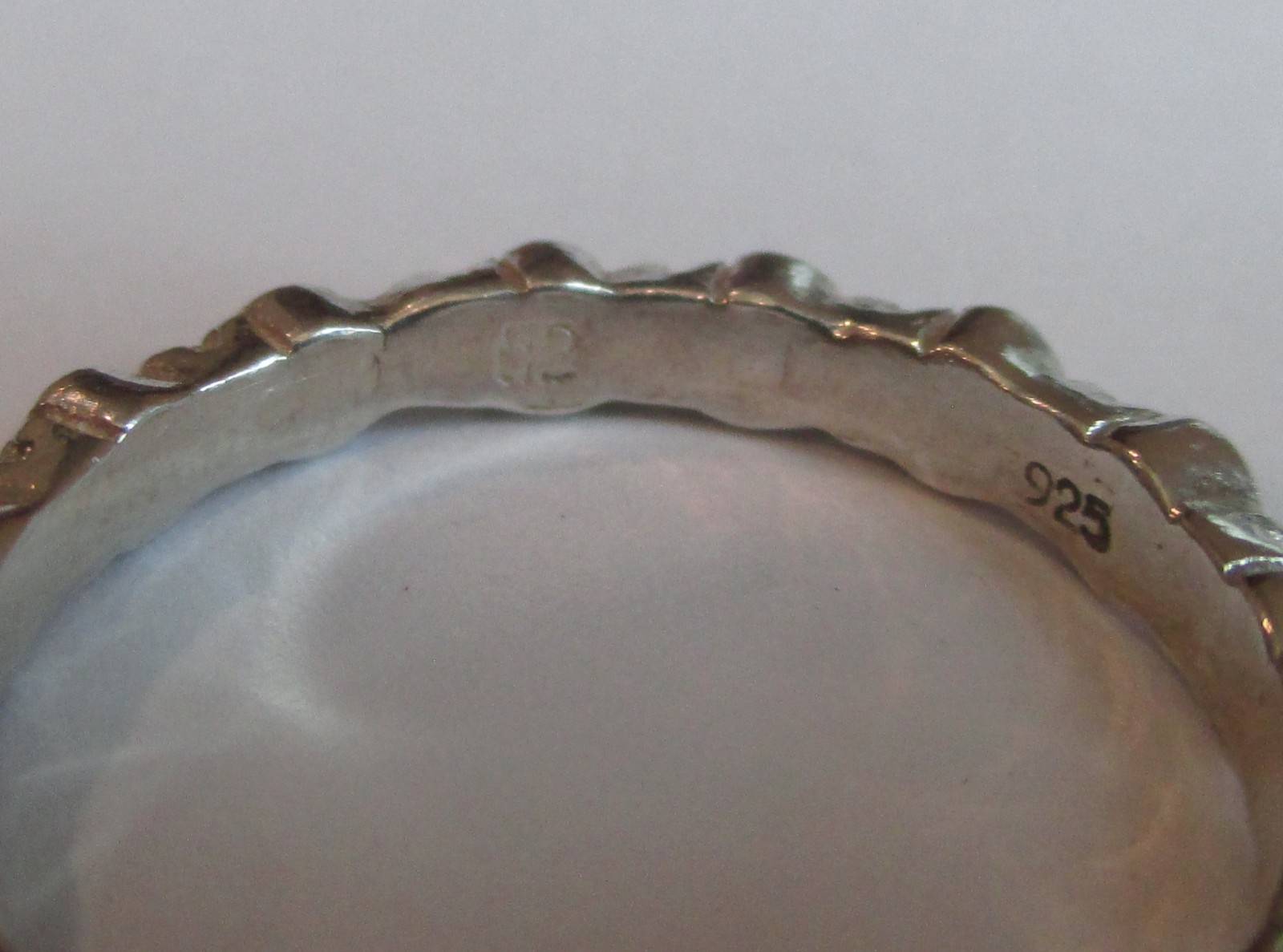 Size 6.75 THIN STERLING SILVER SKULL ETERNITY WEDDING BAND RING Memento Mori