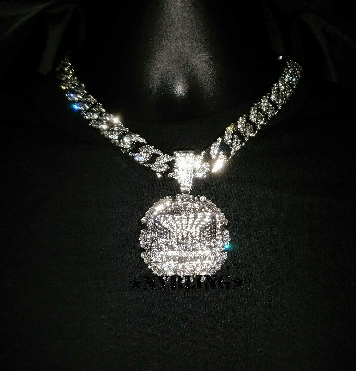 XL Last Supper Pendant with Miami Cuban Link Chain Necklace Plated CZ Jewelry