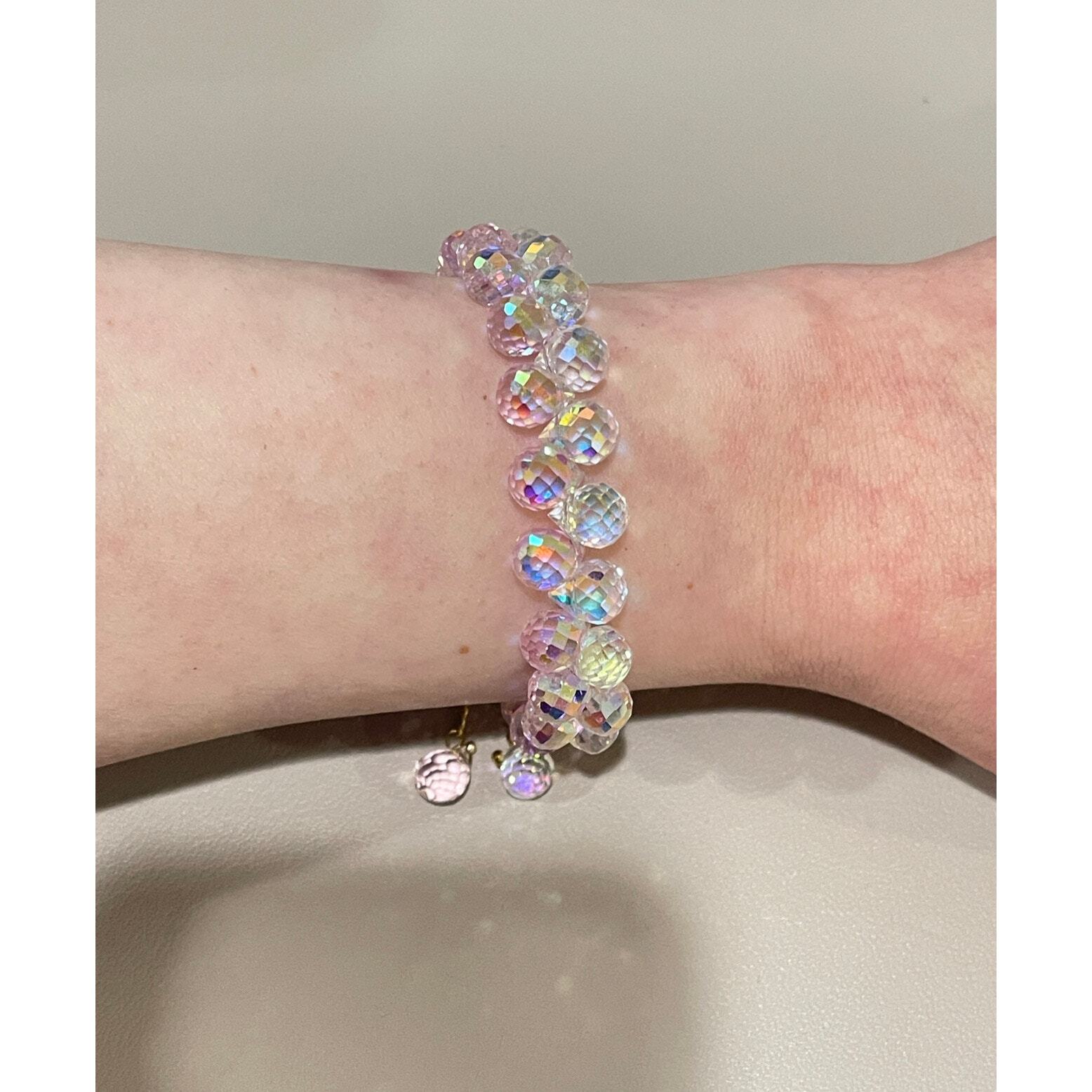 Pink Swarovski Beaded Bracelet