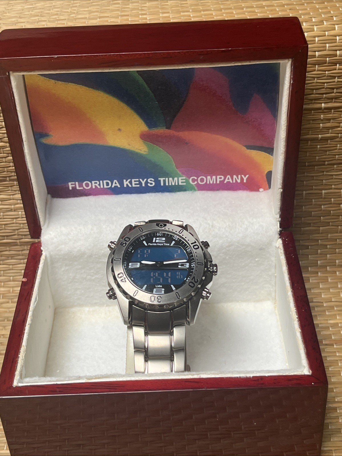 Men’s RARE LIDO Florida Keys Time Watch Digital/Analog Titanium Case & Bracelet