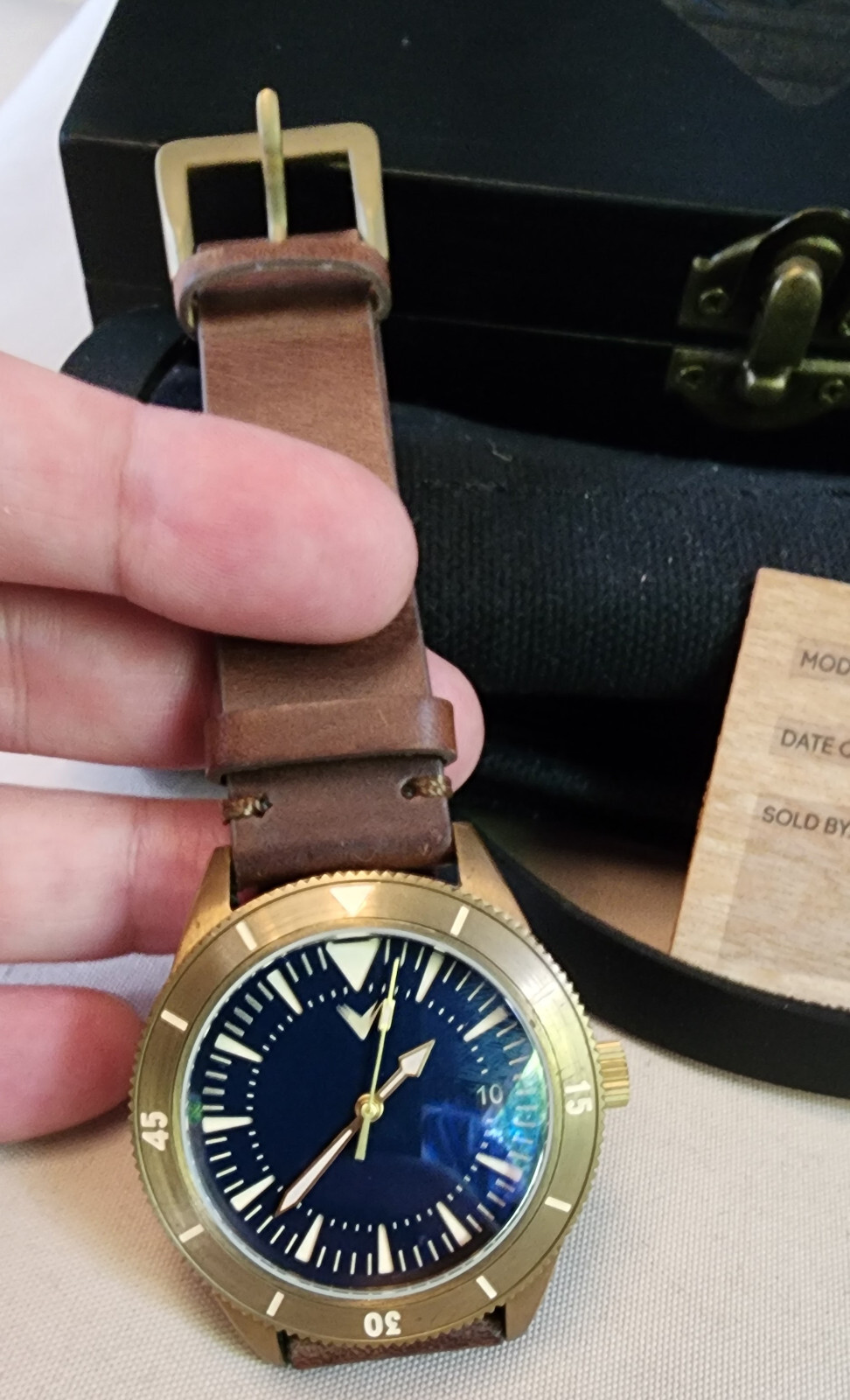 VENTUS Mori M4, Brass, automatic, Blue dial,rare and OOP,full package (Zelos)