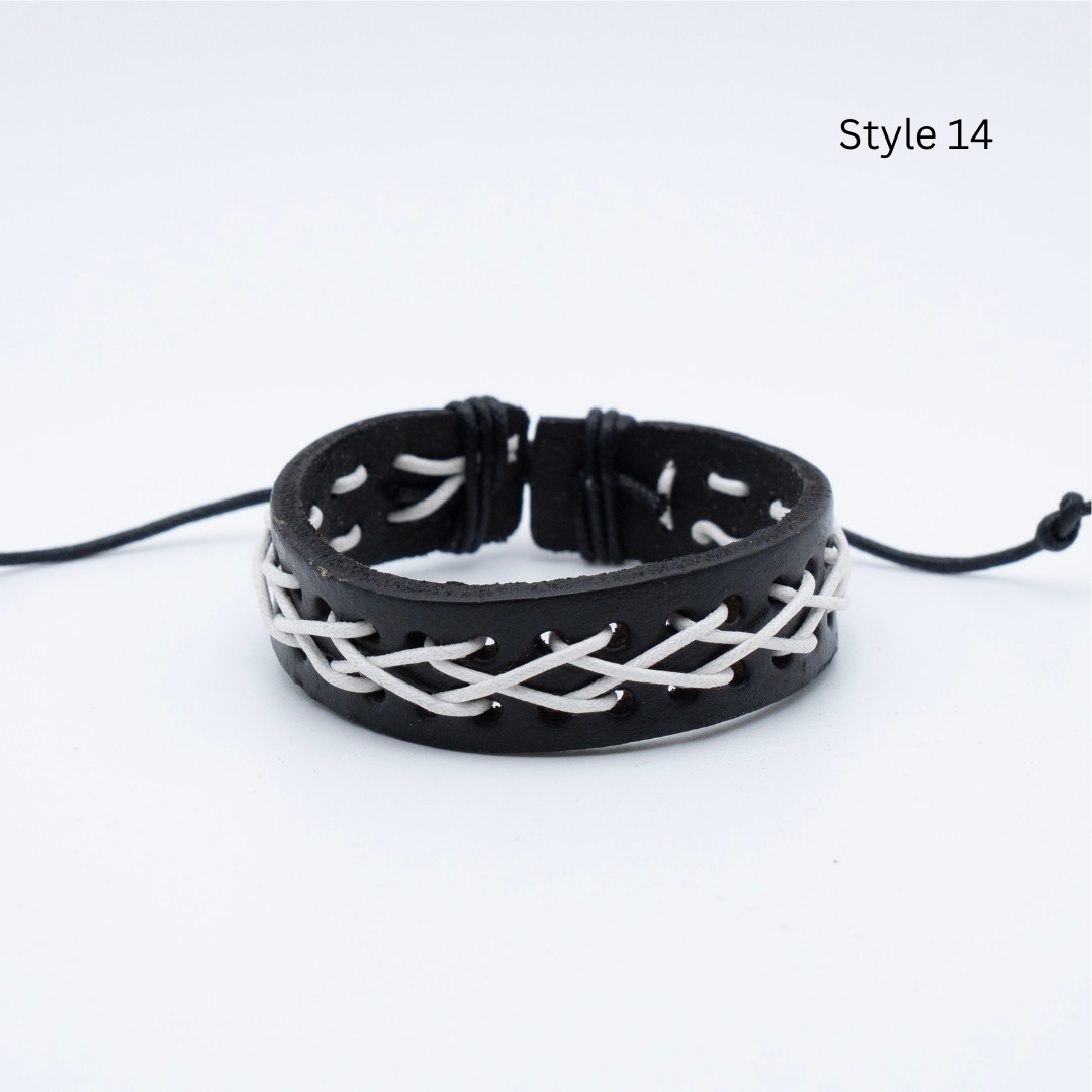Handmade Woven Leather Bracelet Men Women Braided Studded Wrap Charm Bulk USA