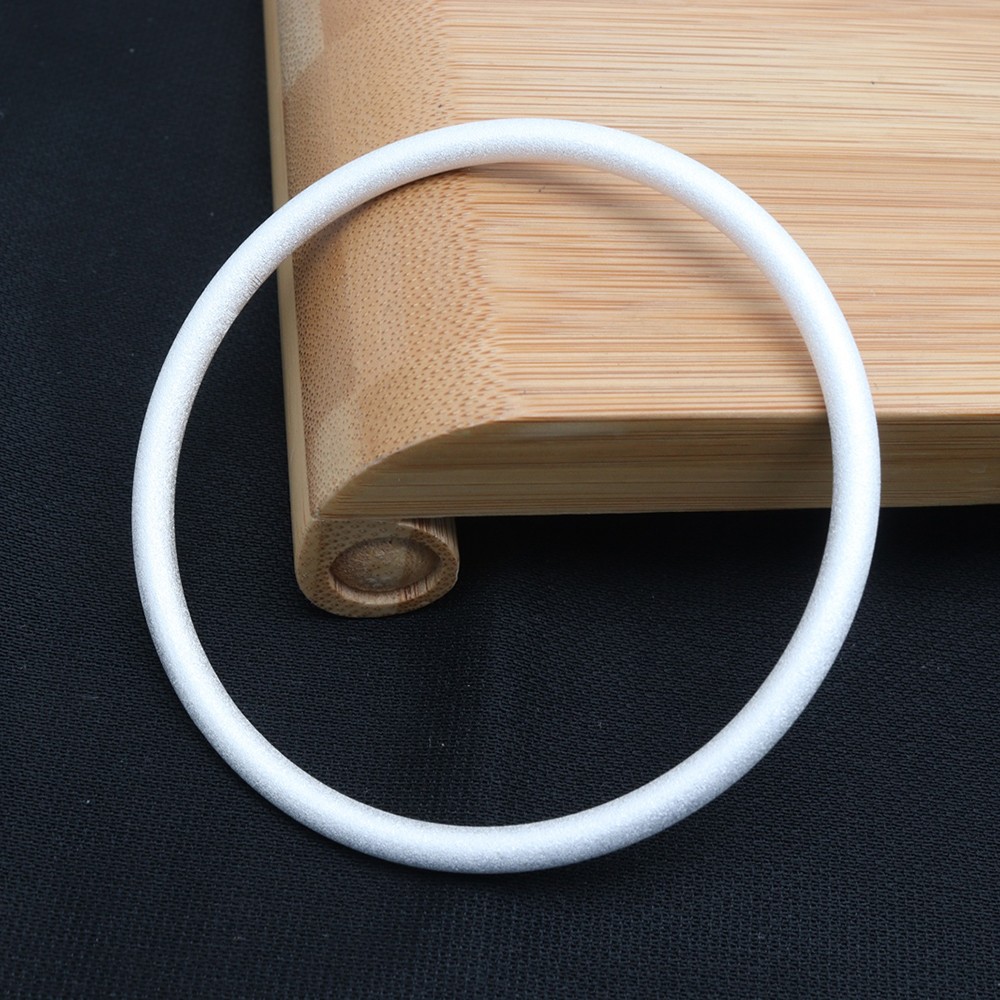 Pure S999 Fine Silver 999 Bangle Women MenFrosted Circle Bracelet 25-26g ID:60mm