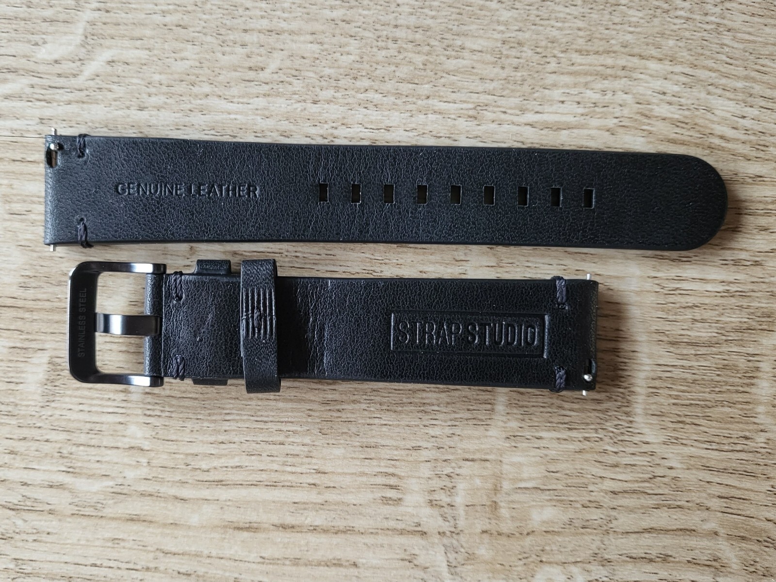 AVIATOR BLACK GENUINE LEATHER WATCH STRAP 20MM EASY FIT HIGH QUALITY SS BUCKLE