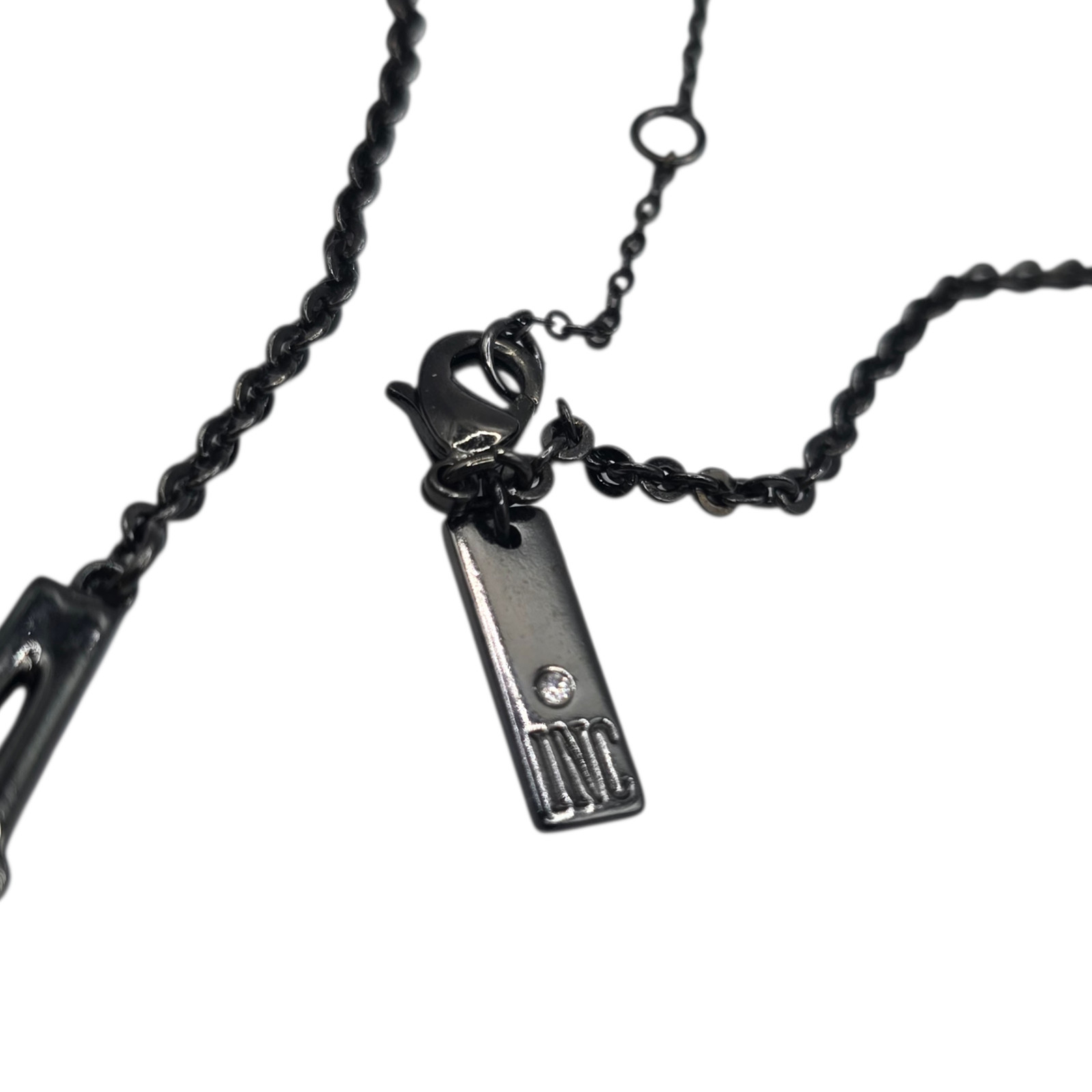 Necklace INC Linear Cascading Clear Rhinestone Statement Gunmetal 20″ SKU2886