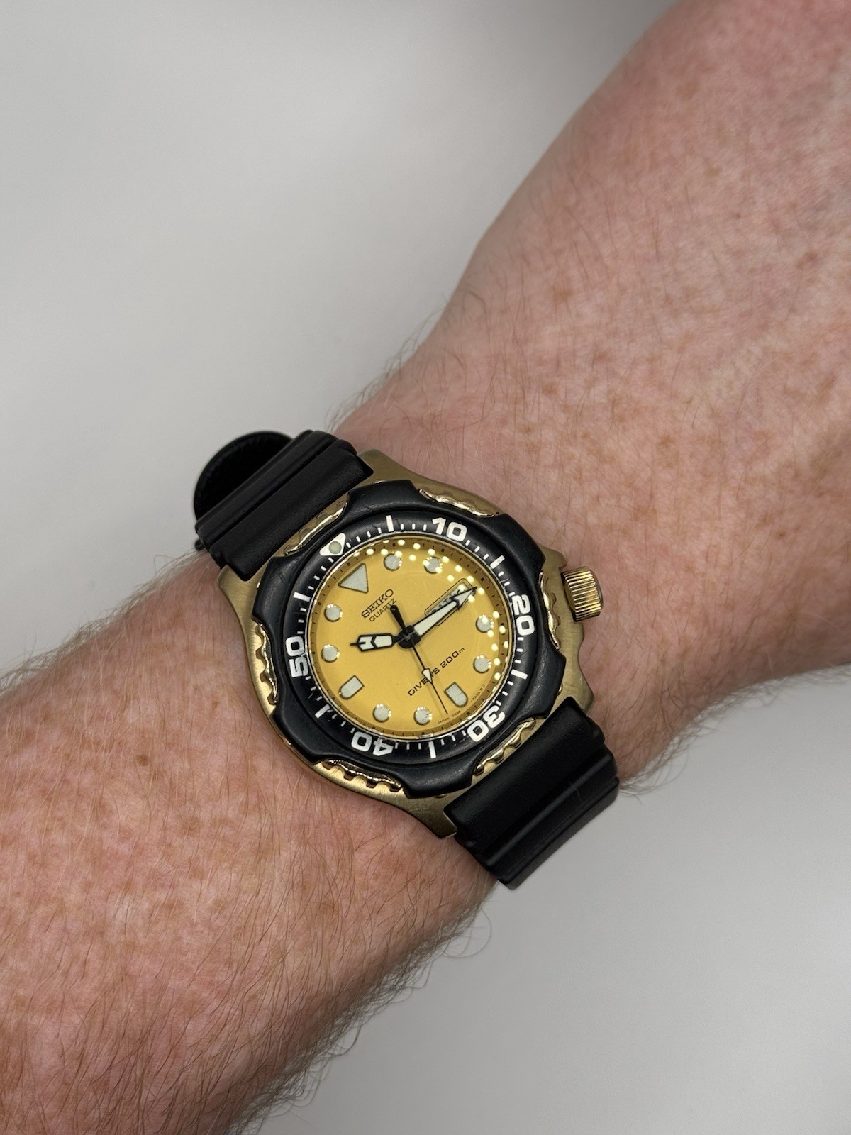 Vintage 1994 Seiko Scuba Diver’s Quartz Orange Dial 7N36-6A09 Serviced & Cleaned