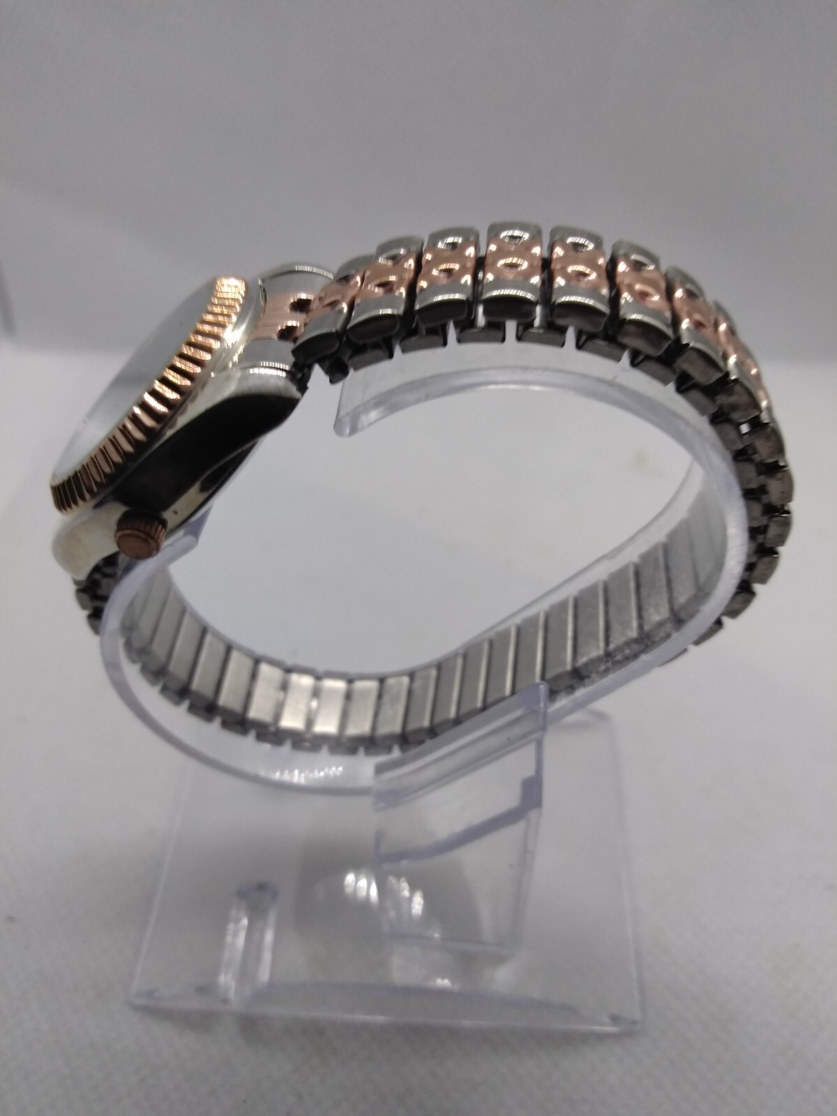 Unbranded Silver & Gold tone watch Stretch Strap Women girls female male Unisex