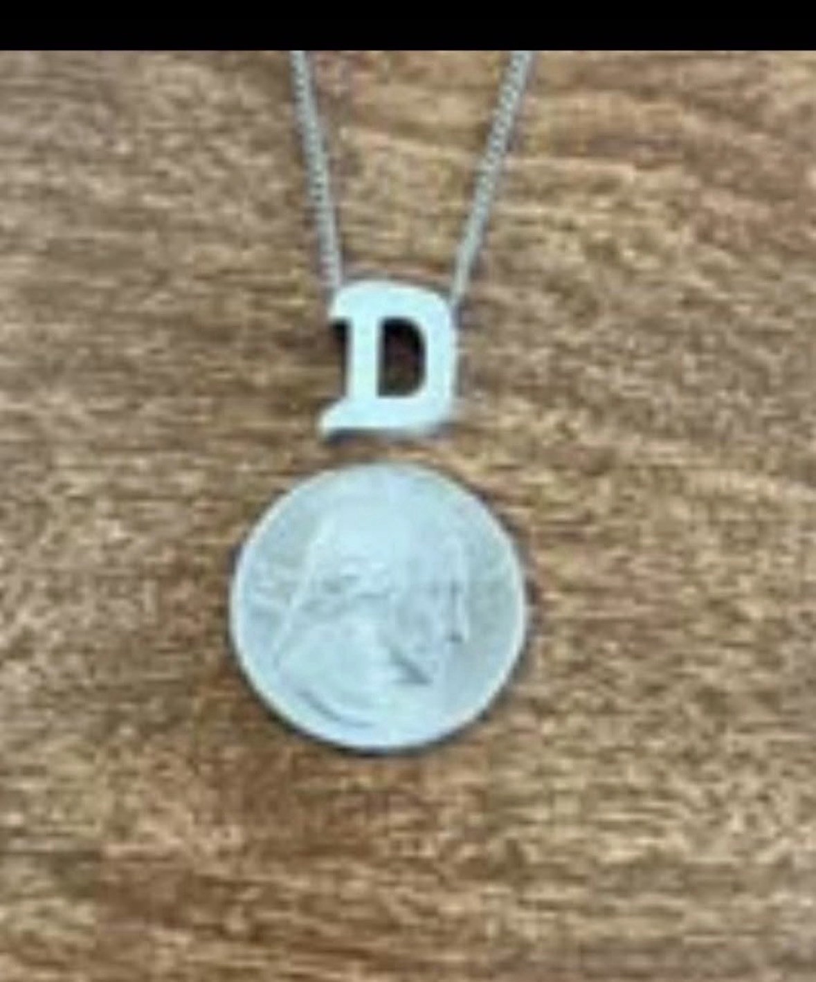 Polo Ralph Lauren Initial ( D ) 925 sterling silver necklace Womens
