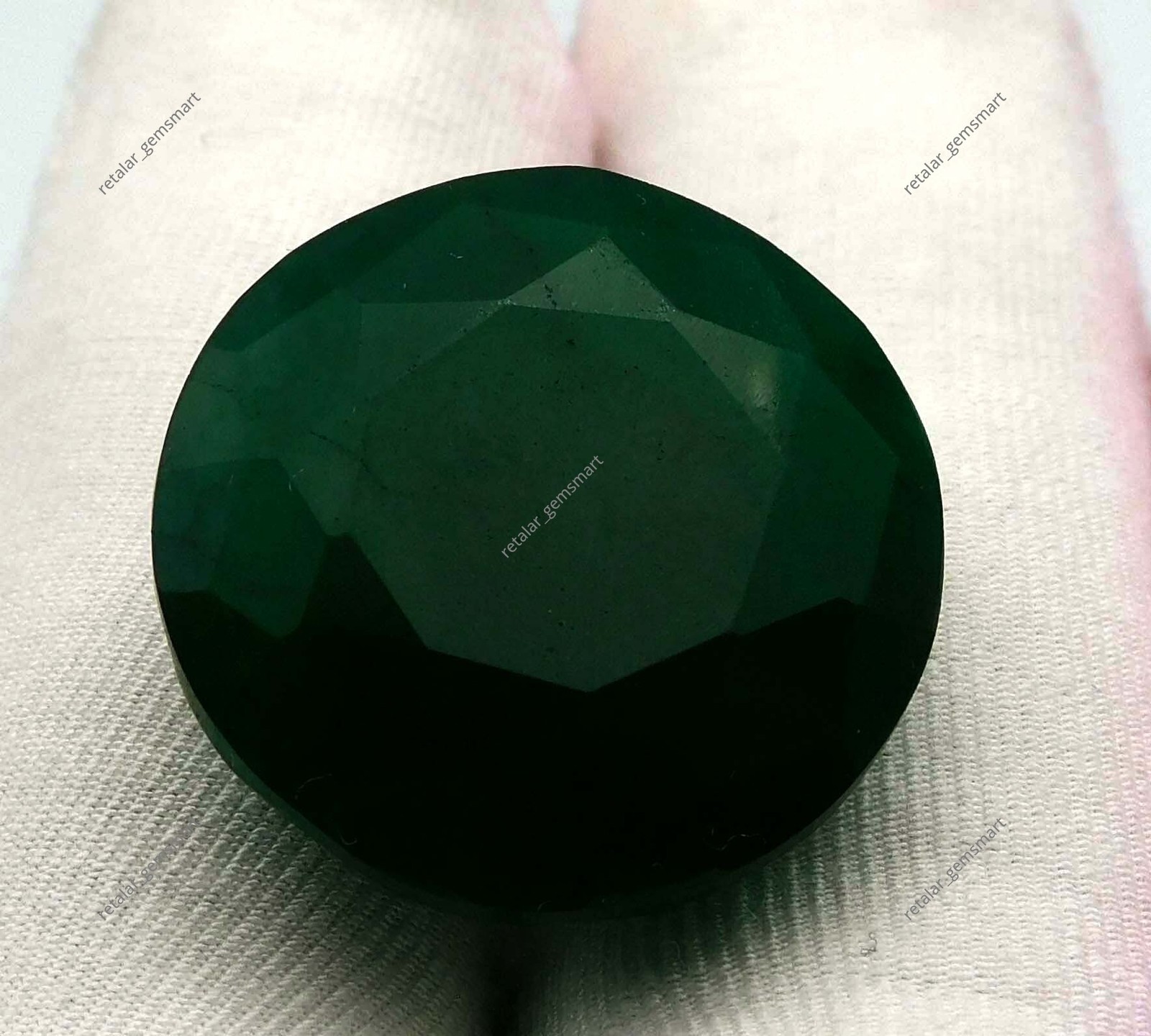 46.35Ct Natural Colombian Emerald Round Cut Untreated Certified Gemstone