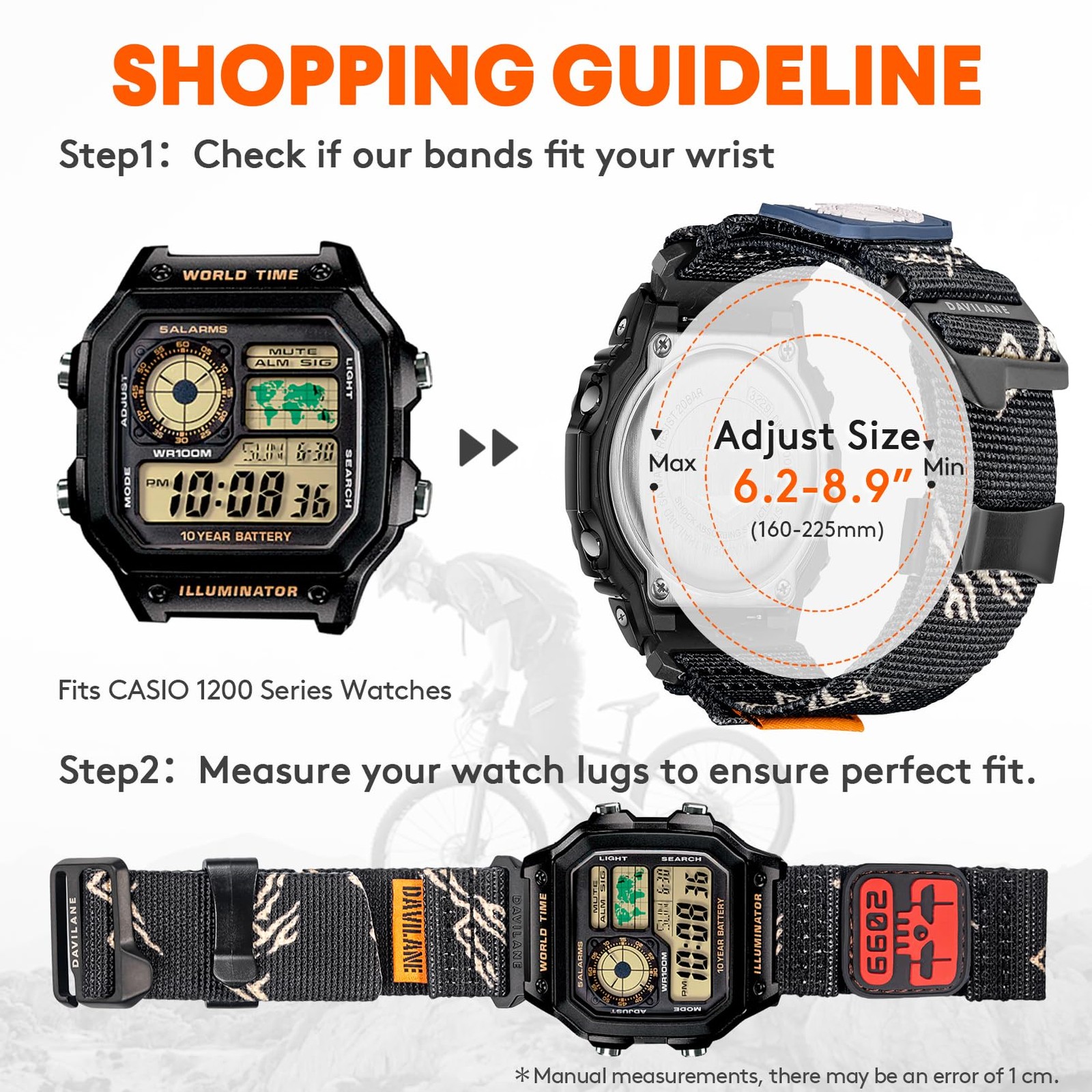 ​16mm Nylon Military Watch Band for G-Shock GD/DW/GW/GA Series (GD-350, DW-56…