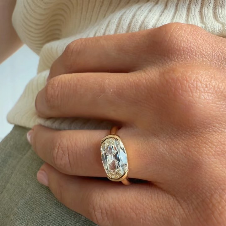 2.00 Ct Elegant Oval Cut Lab Grown Diamond E/VS1 Ring in Solid 14K Yellow Gold