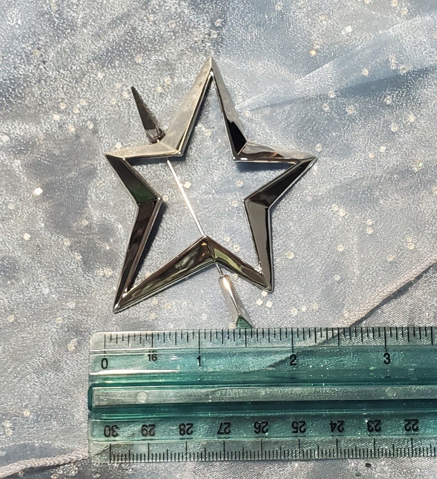 Rare! SIlver Shooting Star Brooch with Iconic Thierry Mugler Signature