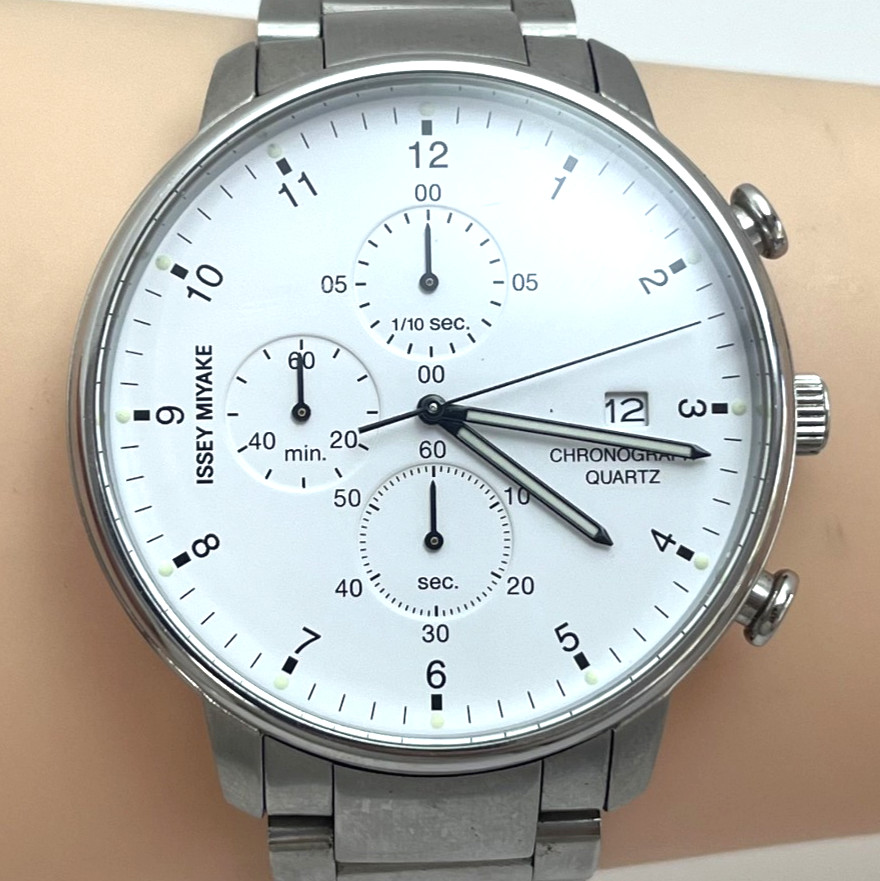 Seiko Issey Miyake C by ICHIRO IWASAKI Qz White Dial SS Band Watch Japan#506B