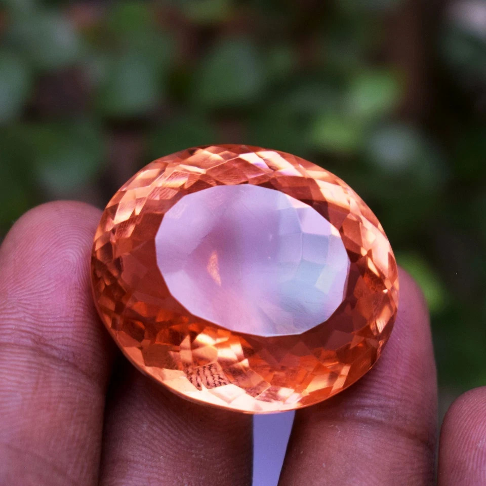 128.75 CT Certified Imperial Topaz Oval Cut Flawless Loose Gemstone