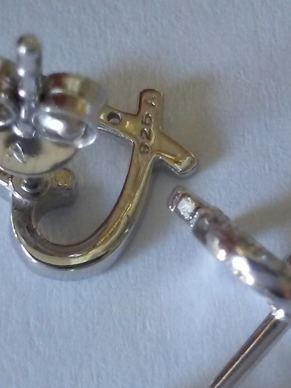 .925 STERLING SILVER Heart Earrings Micro paved cubic zirconia CZ new item