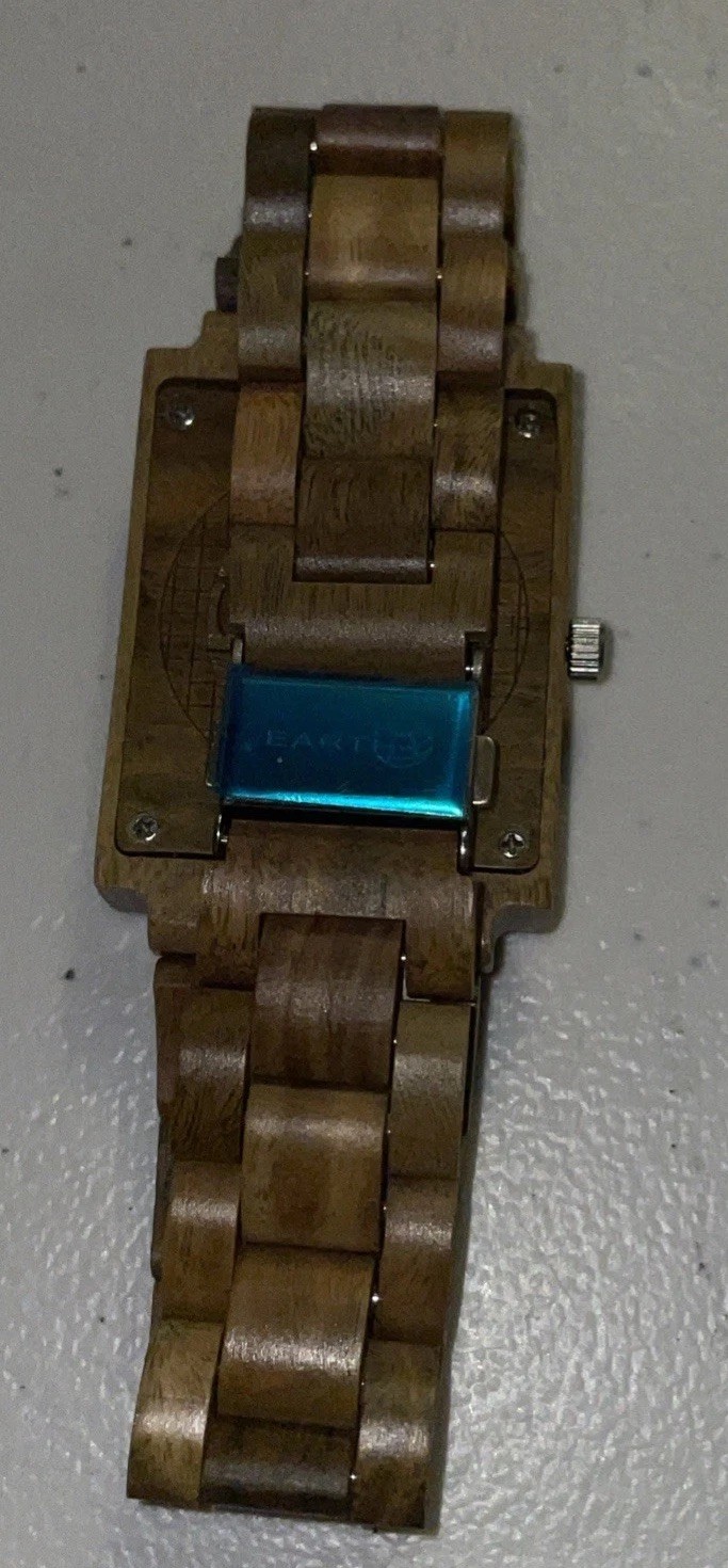 Tank Watch-Wood Quartz(EARTH BRAND), Date Window, Never worn Works W-30