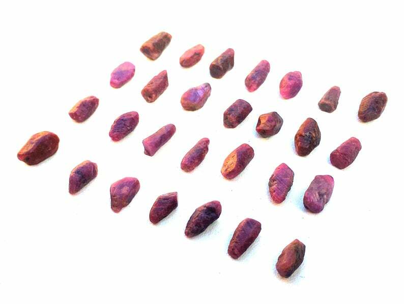 Unique 10 Pieces Untreated Natural Ruby Pencil Shape Rough Gemstone 6×10-9×20 MM