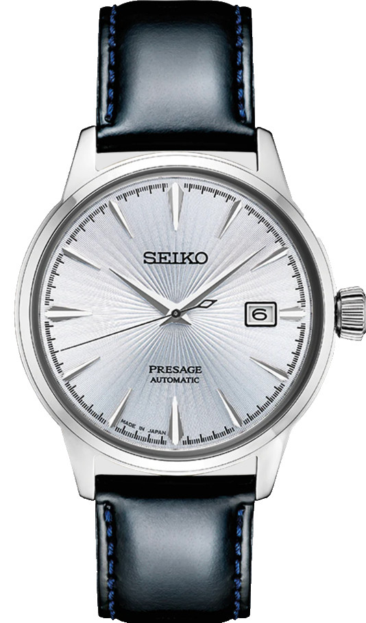 Seiko Presage Automatic Glossy Black Leather, Date Men’s Watch SRPB43 -Pre-owned