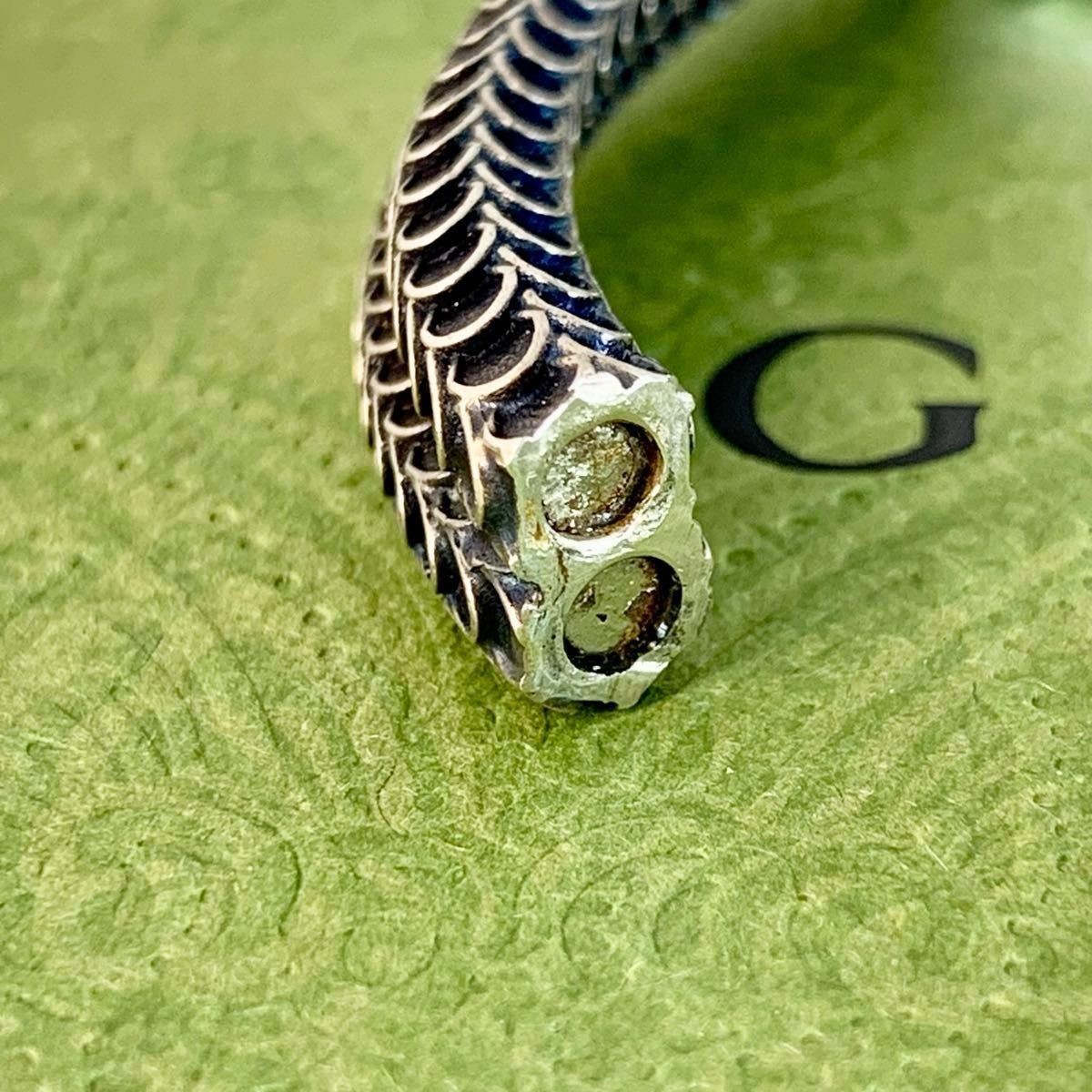 GUCCI Silver Snake Design Bangle Bracelet 5.9in No Box Used Men’s Japan
