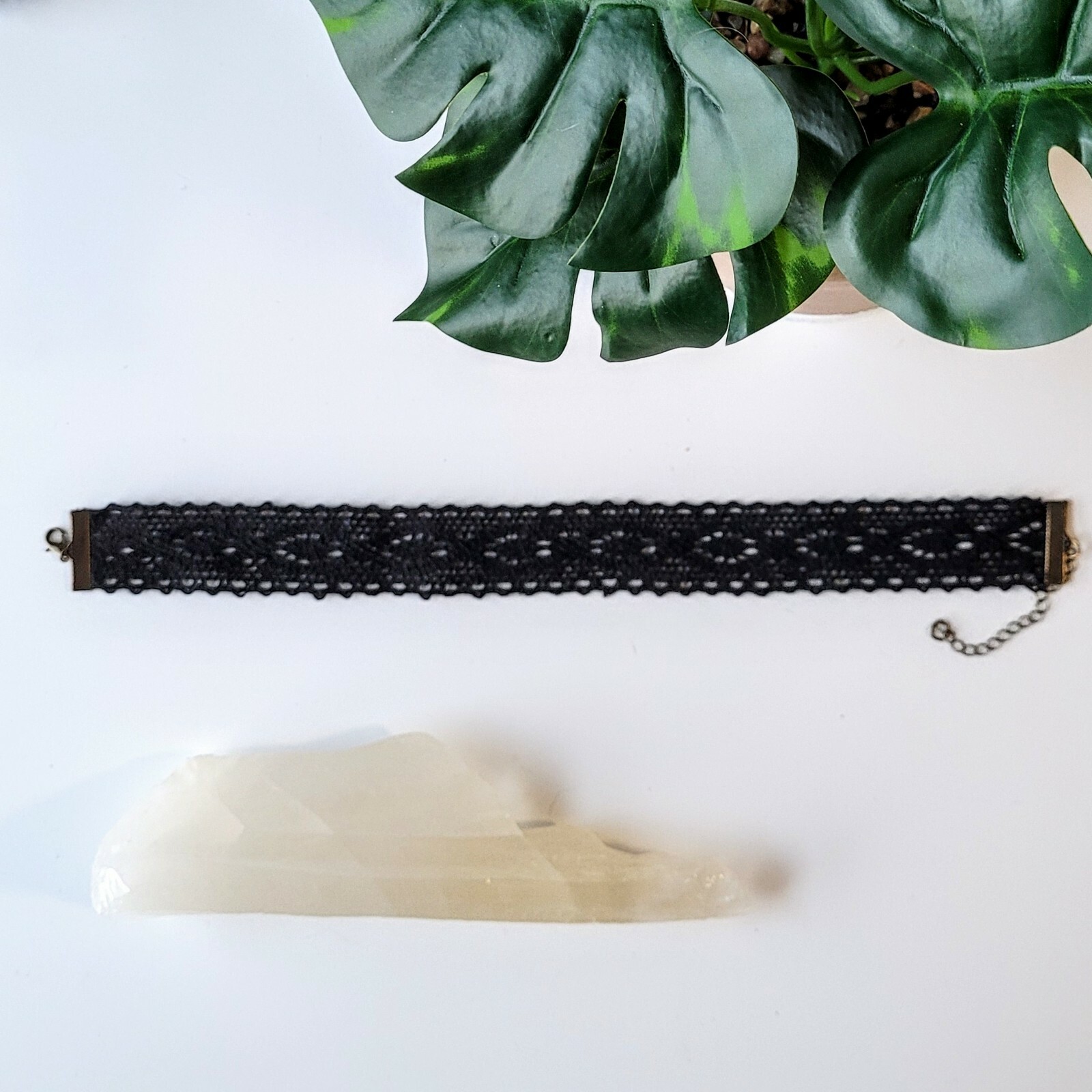 Wide Black Lace Choker Boho Crochet Adjustable Necklace Gothic Jewelry