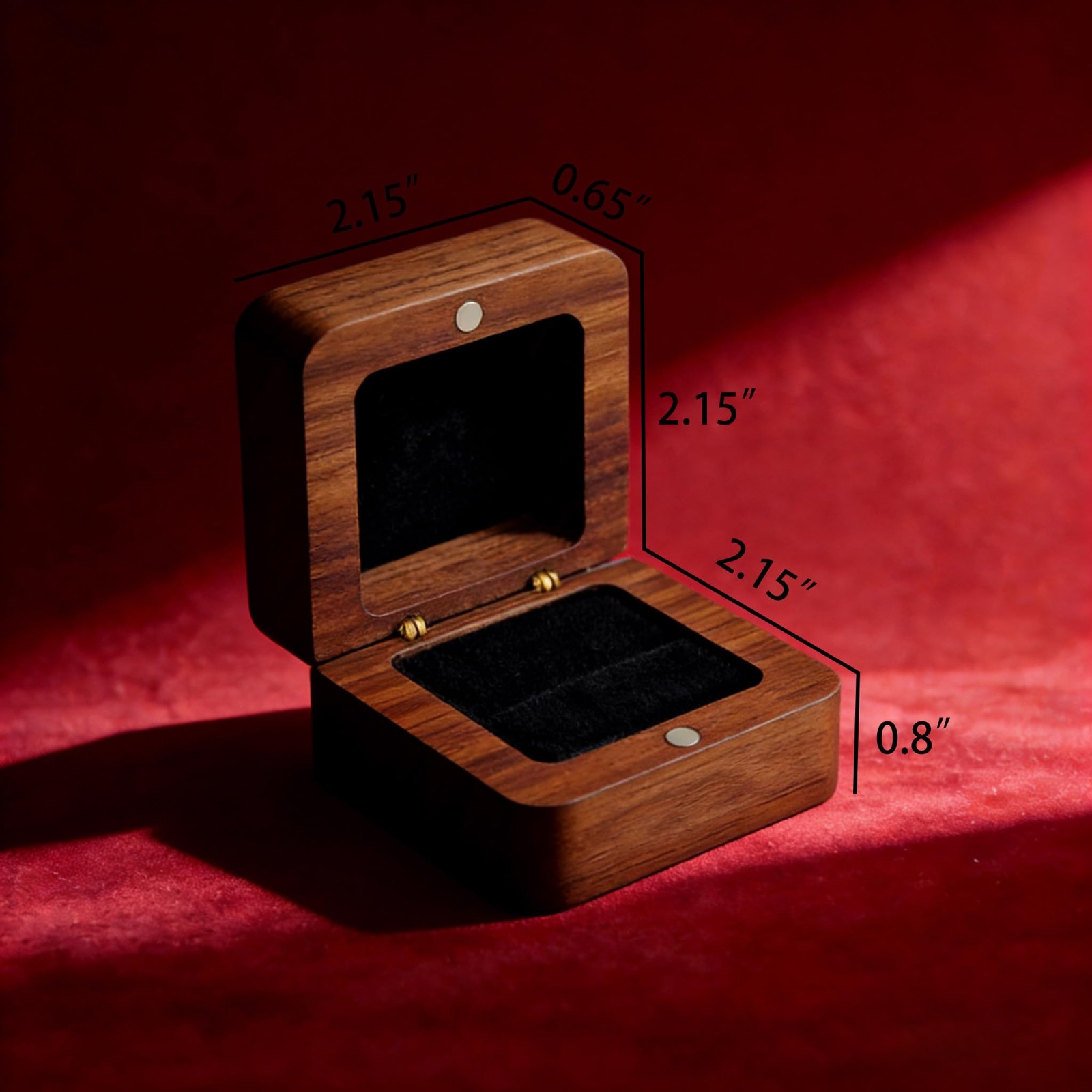 ZoVanHee Solid Black Walnut Wooden Ring Box with Single Slot, Vintage Wooden …