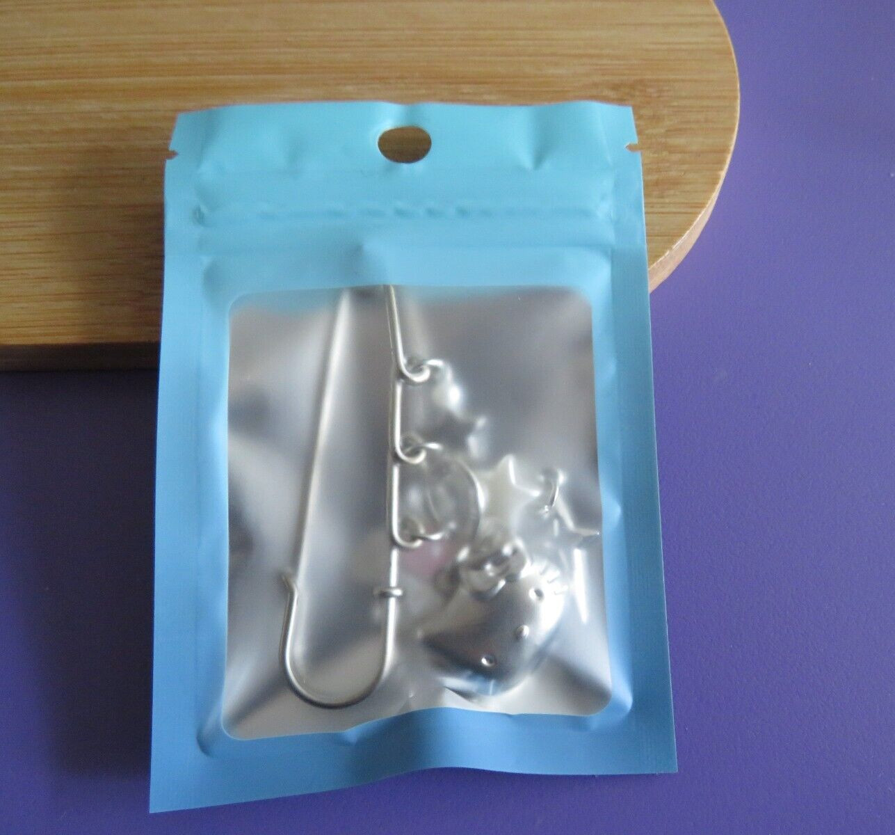 Hello Kitty Inspired Handmade Kilt Pin Locket Stars Design Silver Tone Brooch