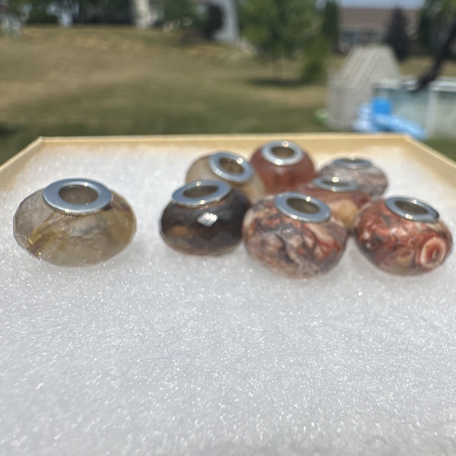 Artisan made semi precious gemstone charms-will fit all chains. Sterling silver.