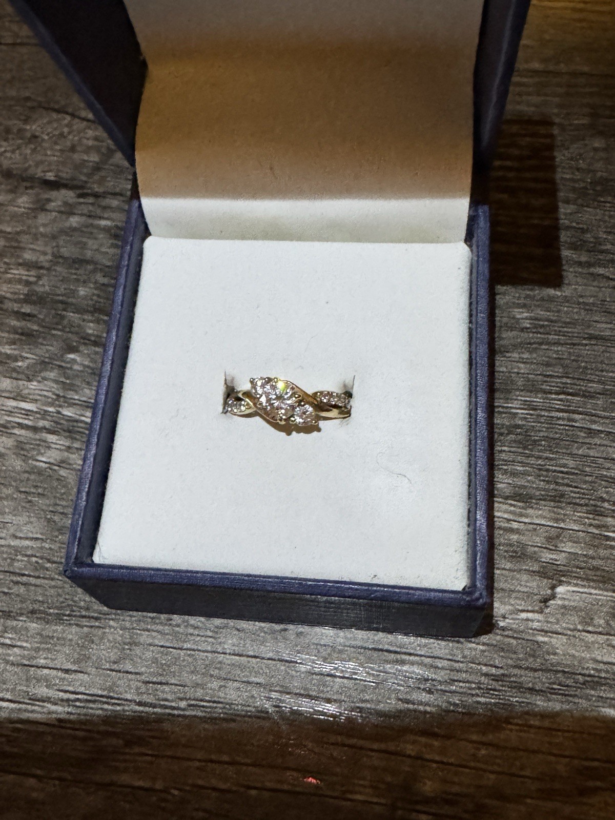 Brilliance Fine Jewelry 3-Stone Cubic Zirconia Engagement Ring 10K YellowGold 7