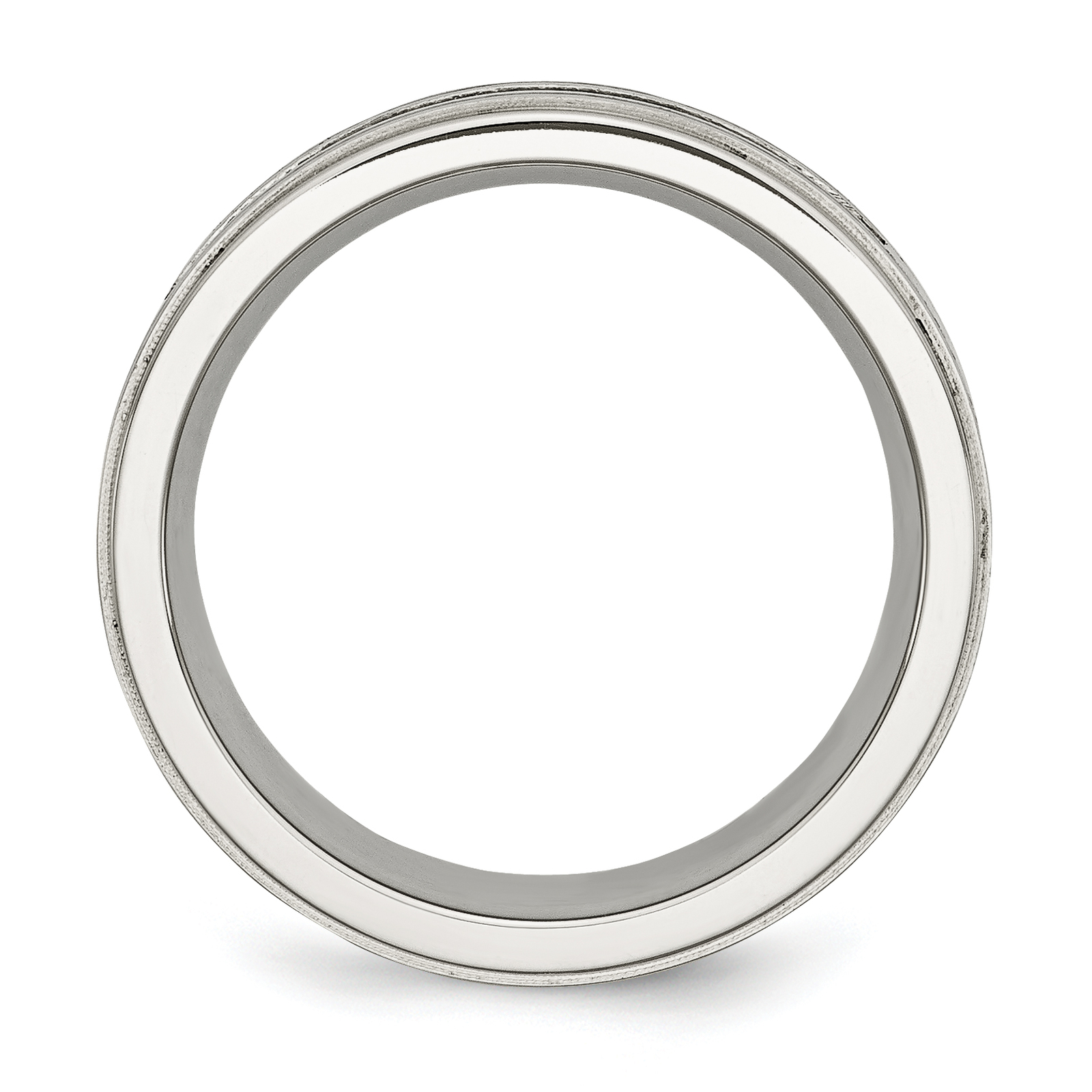 Chisel Stainless Steel Brushed and Polished Black IP-plated 1/2 Carat Black Diam