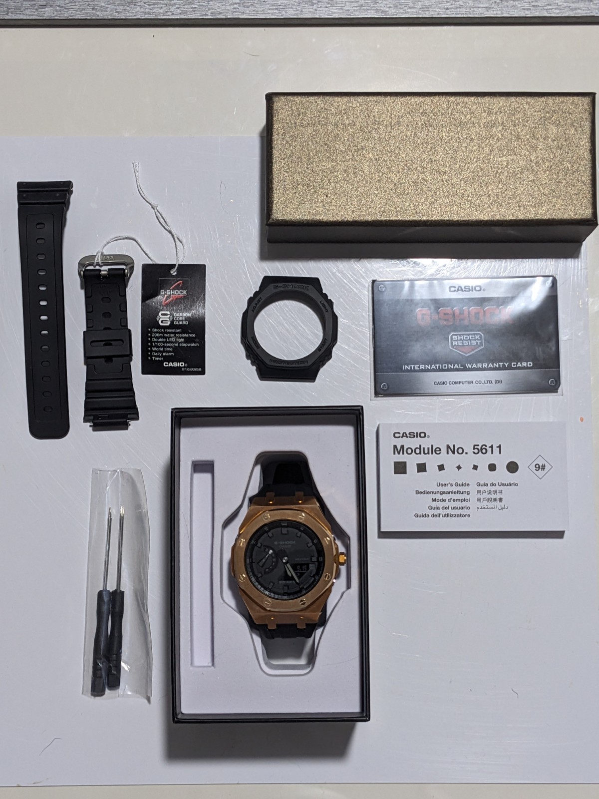 NEW Casio G-Shock GA2100 Casioak Mod Watch Bronze Stainless Steel Custom