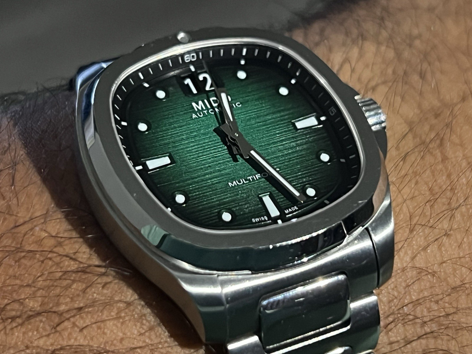 Mido Multifort TV Big Date Green Dial Automatic – Full Set + Extra Rubber Strap