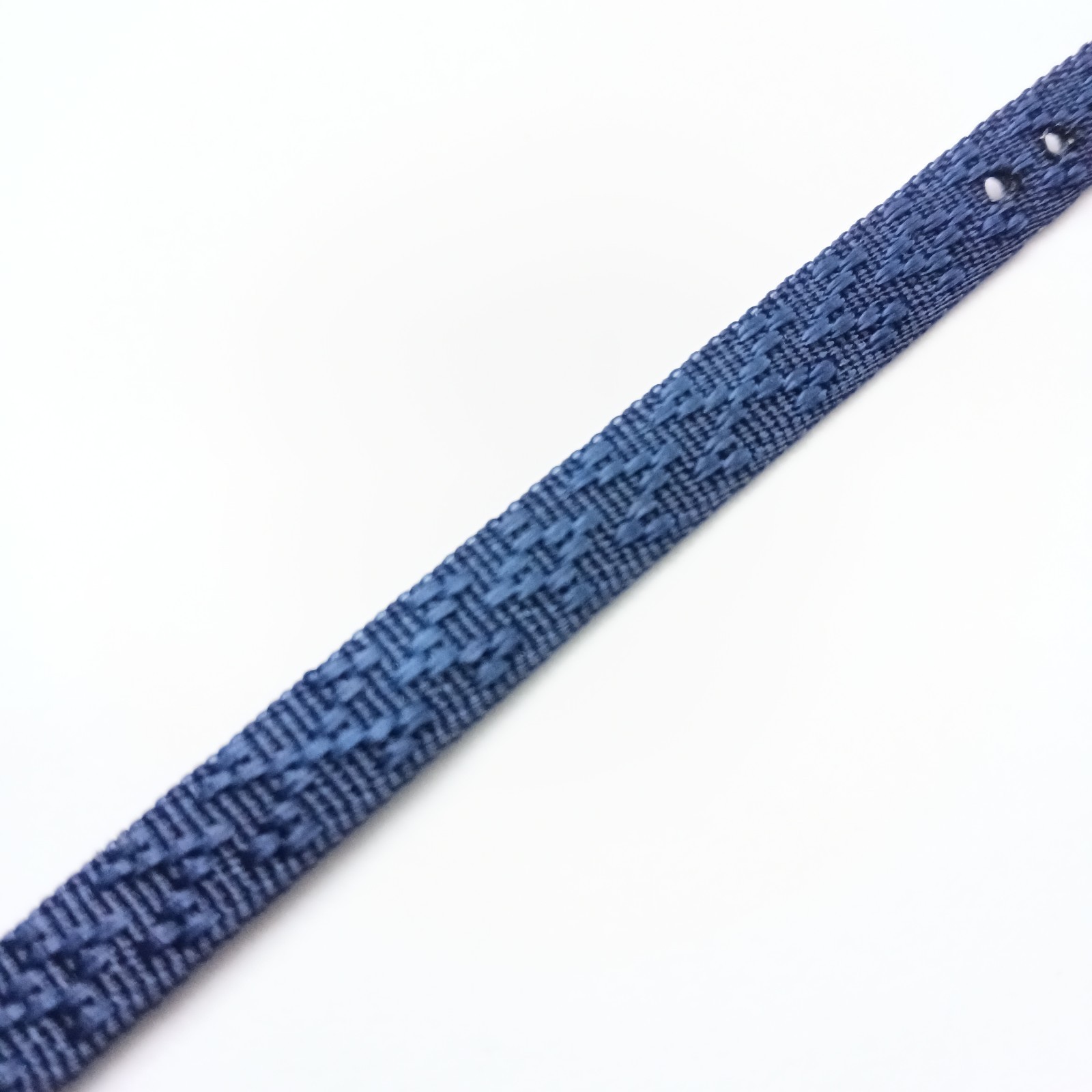 Vintage Blue Nylon Patterned One Piece 9mm Watch Strap Silver Buckle