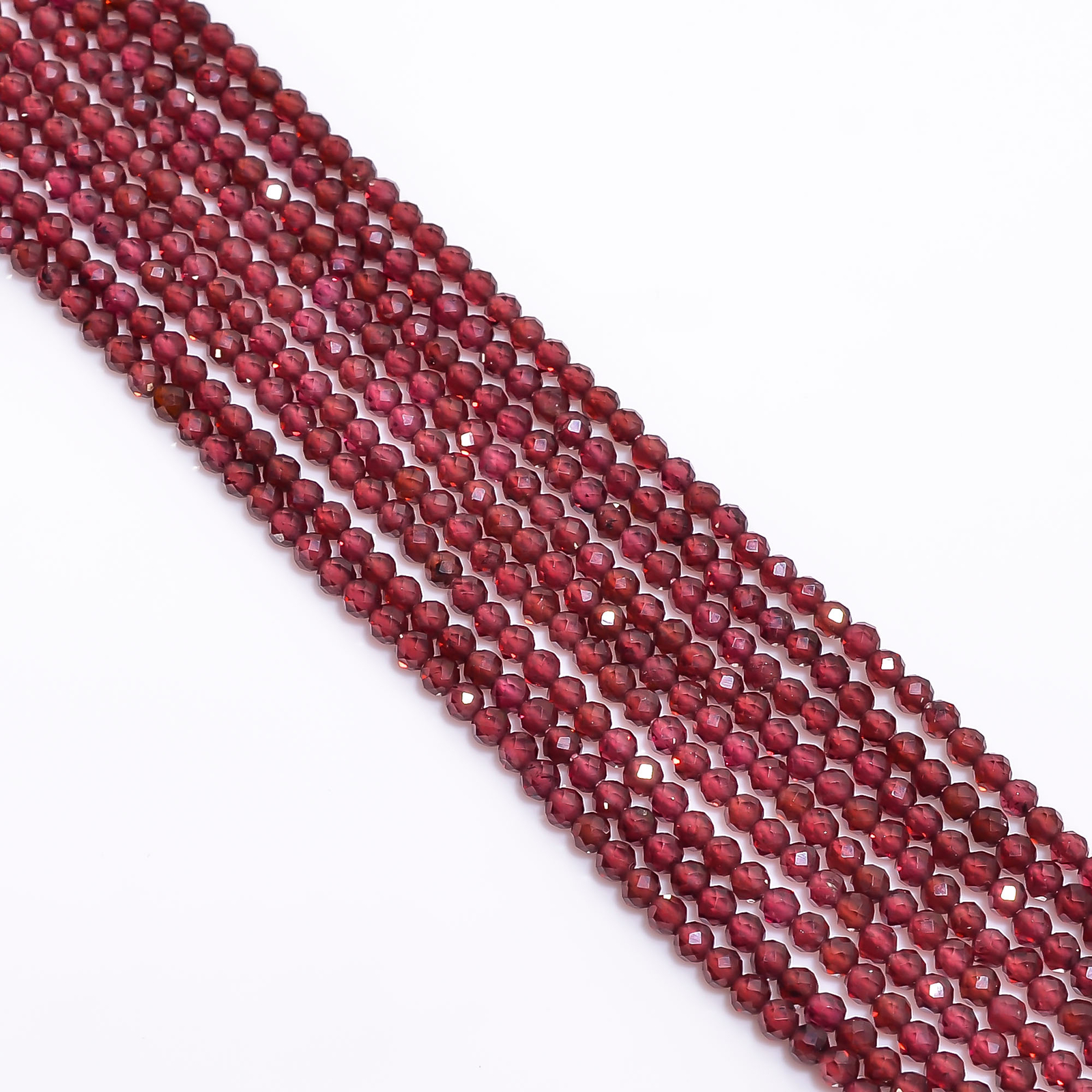 Natural Rhodolite Garnet Gemstone Round Israel Cut Beads 2X2 mm Strand 13″ EB-87