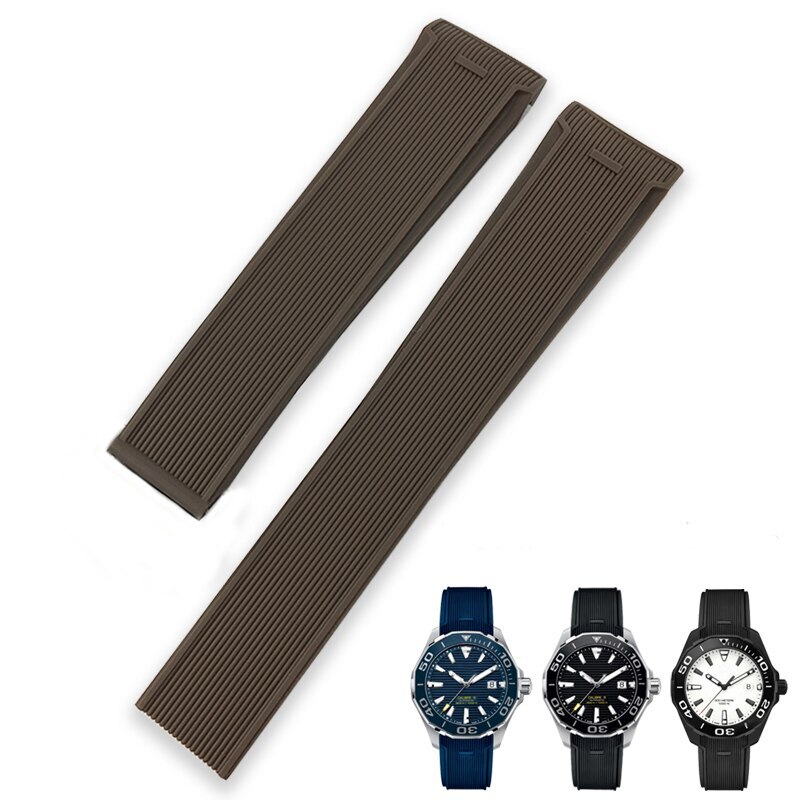 20mm 21mm 22mm Rubber Silicone Band Strap For Tag Heuer CARRERA AQUARACER Watch