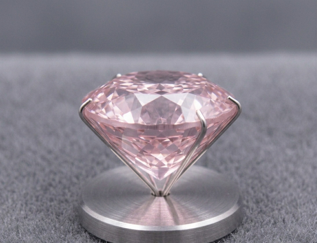 2.00 Ct Fancy Pink Lab Grown Diamond Round Portuguese Cut Loose Gemstone