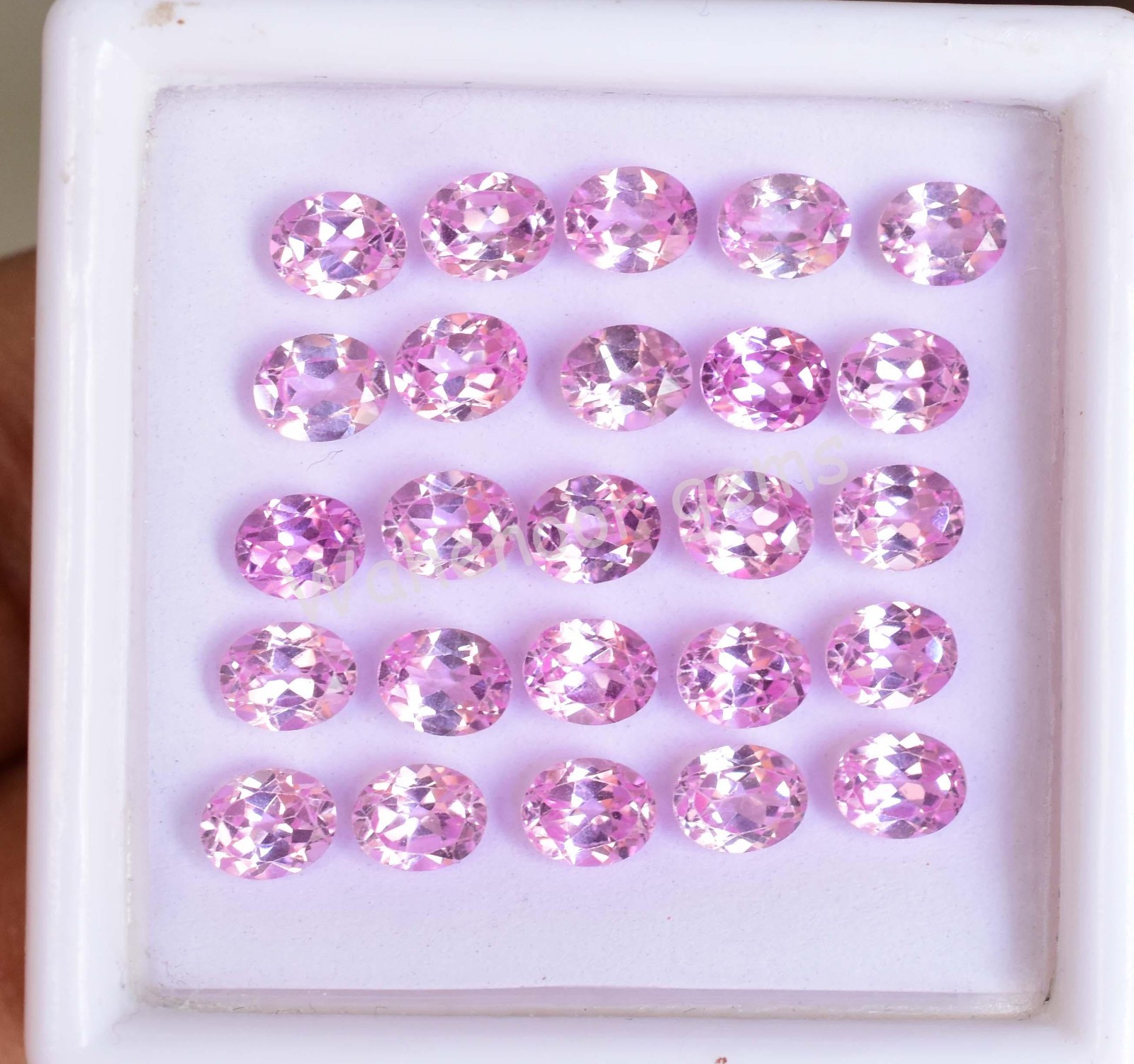 25 Pcs Natural Pink Mogok Ruby 5.00 MM Oval Certified Treated Loose Gemstone