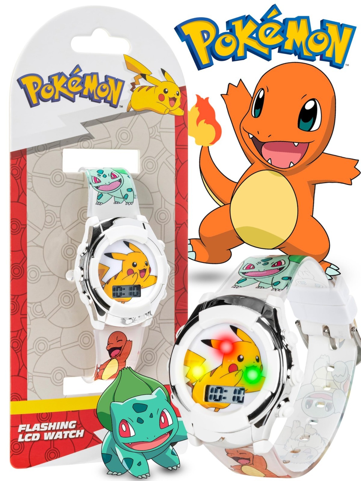 Kids Pokemon Digital LCD Quartz Watch – Unisex for All Ages, Fun & Stylish Timep