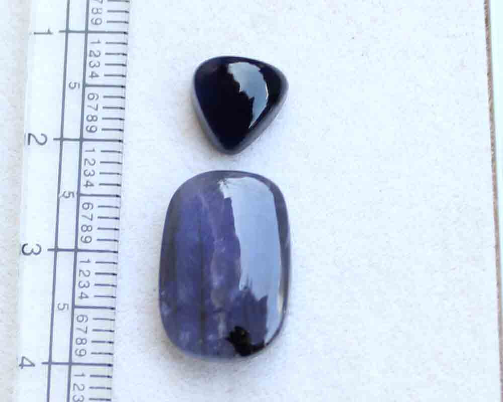 10.40 CT Natural Iolite Cushion Cabochon Loose Gemstone Lot 2 Pcs 11.5*17 MM