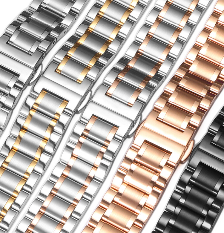 20/21/22mm Metal Watch Strap Stainless Steel Band Bracelet w Butterfly Buckle