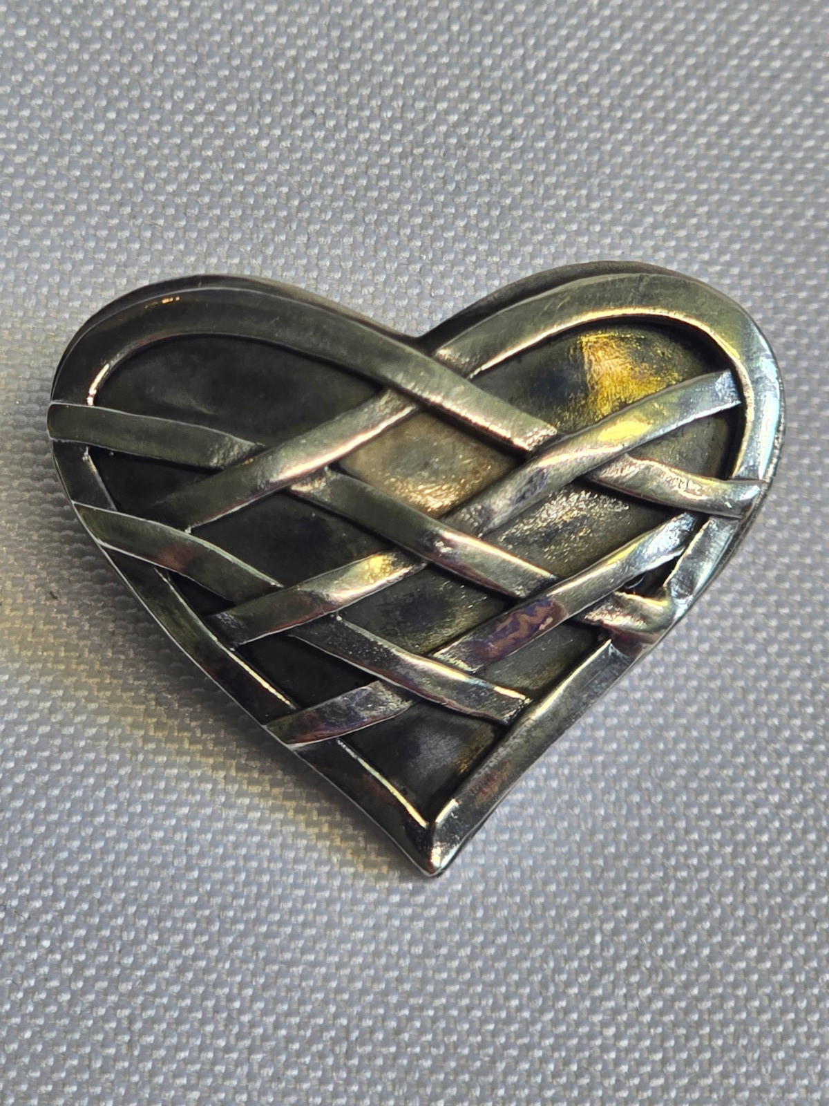 Sterling Silver Heart Weaved By GFMW Brooch 7.68g Fine Jewelry Scatter Pin